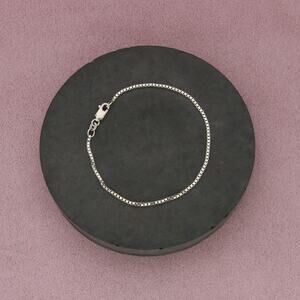 sterling silver vintage italy 1mm box chain bracelet size 7in